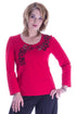 Bluza tricot rosu cu broderie  Liza Panait Liza Panait Online Boutique